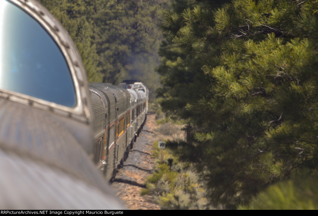 Grand Canyon Railway traveling to the Canyon